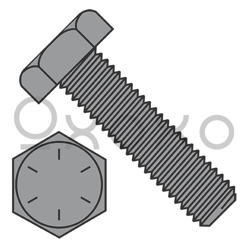 1-8X3 1/2  Hex Tap Bolt Grade 8 Fully Threaded Plain