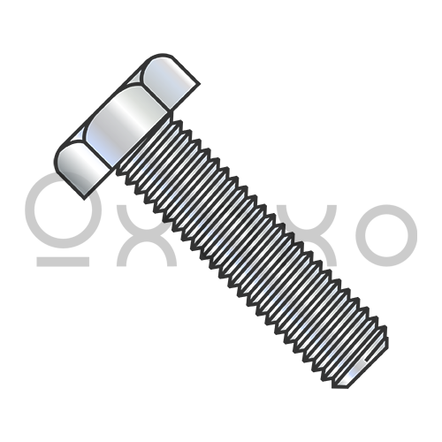 1-8X6 1/2  Hex Tap Bolt Low Carbon Fully Threaded Zinc