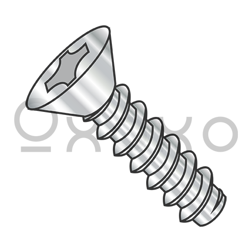 2-32X3/16  Phillips Flat Self Tapping Screw Type B Fully Threaded 18-8 Stainless Steel