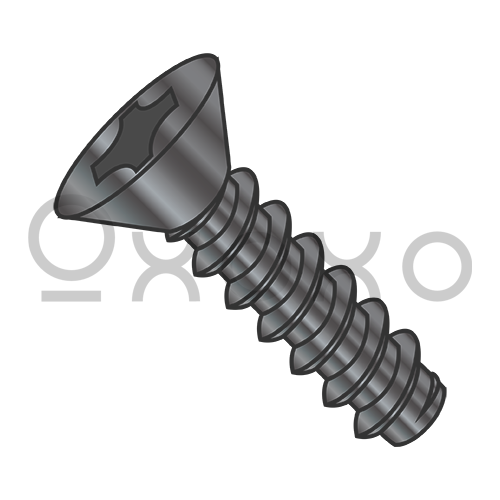 2-32X1/2  Phillips Flat Self Tapping Screw Type B Fully Threaded Black Oxide