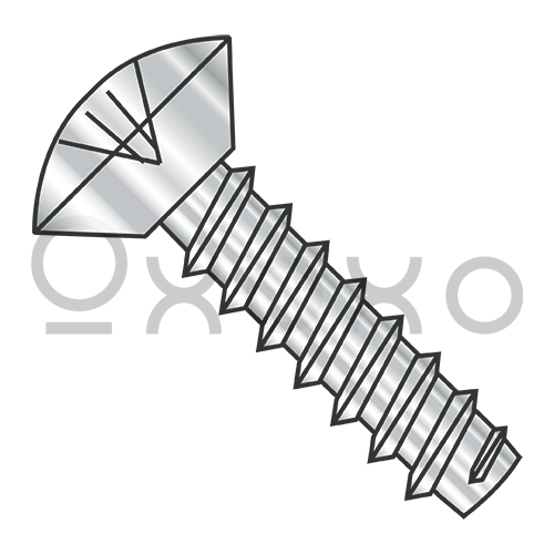 10-16X1/2  Phillips Oval Undercut Self Tapping Screw Type B Full Thred 18 8 Stainless Steel