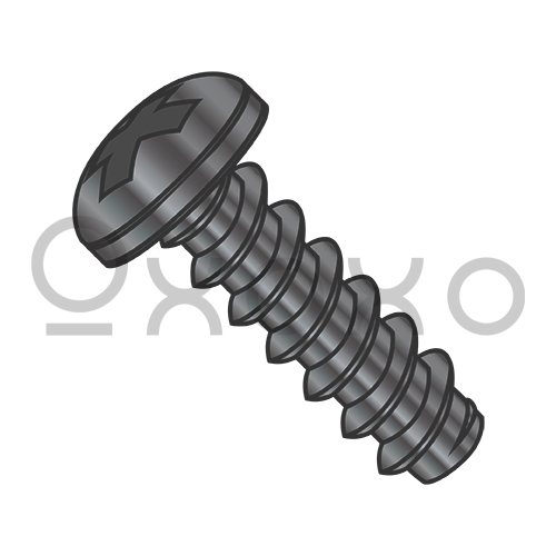 2-32X3/16  Phillips Pan Self Tapping Screw Type B Fully Threaded Black Oxide