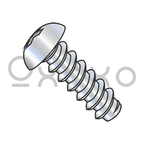 6-20X3/8  Phillips Round Self Tapping Screw Type B Fully Threaded Zinc And Bake