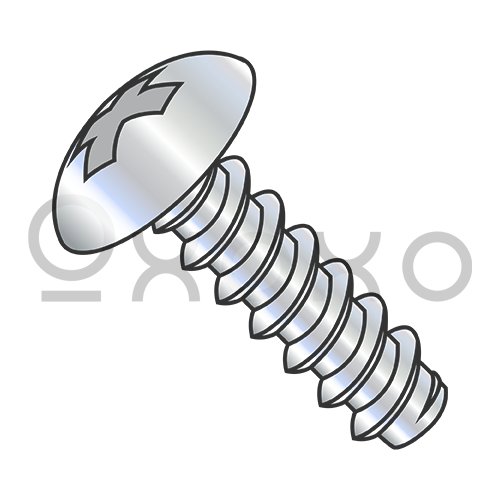 4-24X1/4  Phillips Full Contour Truss Self Tapping Screw Type B Full Thread Zinc And Bake
