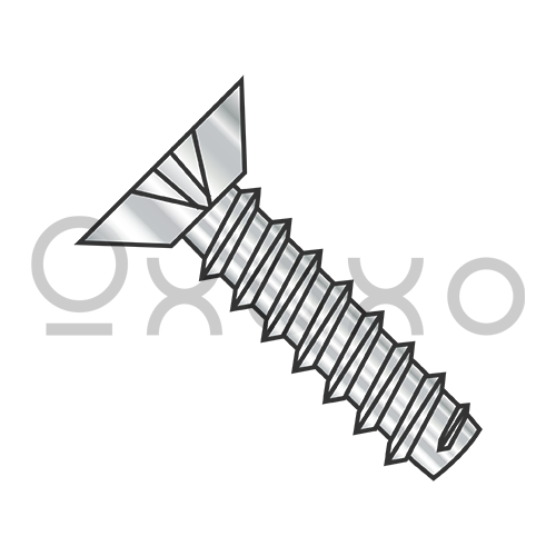 4-24X1/4  Phillips Flat Undercut Self Tapping Screw Type B Fully Threaded 18 8 Stainless