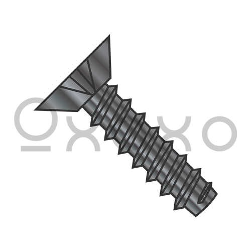 4-24X1/4  Phillips Flat Undercut Self Tapping Screw Type B Fully Threaded Black Oxide