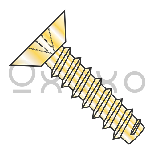 8-18x3/8  Phillips Flat Undercut Self Tapping Screw Type B Fully Threaded Zinc Yellow ROHS