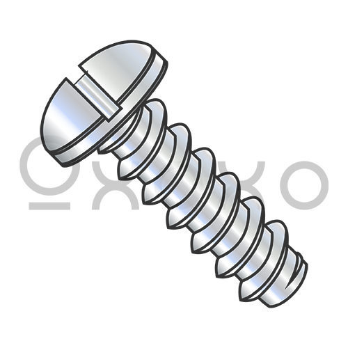 2-32X1/8  Slotted Pan Self Tapping Screw Type B Fully Threaded Zinc Bake