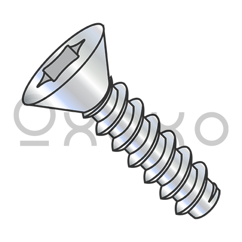 6-20X3/8  Six Lobe Flat Self Tapping Screw Type B Fully Threaded Zinc and Bake