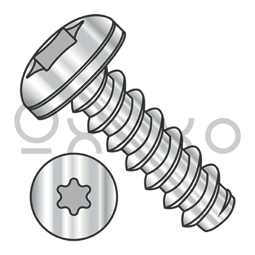 2-32X1/2  6 Lobe Pan Self Tapping Screw Type B Fully Threaded 18 8 Stainless Steel
