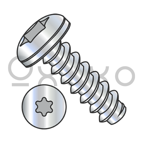 2-32X1/4  6 Lobe Pan Self Tapping Screw Type B Fully Threaded Zinc and Bake