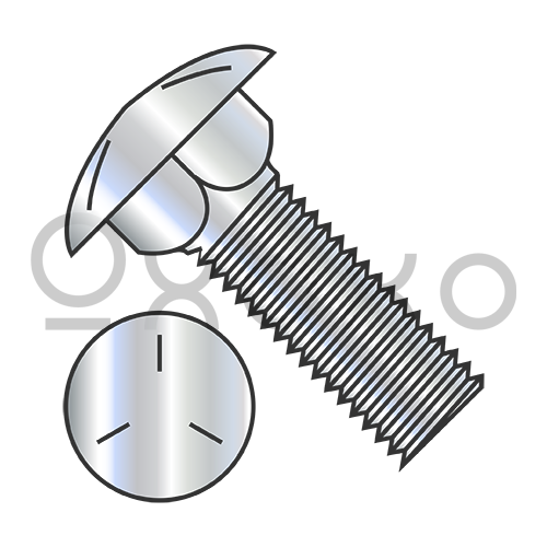 1/4-20X1/2  Carriage Bolt Grade 5 Fully Threaded Zinc