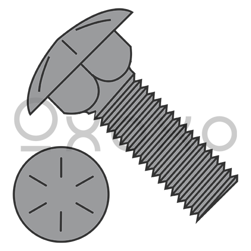 1/4-20X3/4  Carriage Bolt Grade 8 Fully Threaded Plain