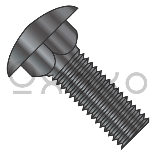 8-32X1  Carriage Bolt Fully Threaded Black Zinc