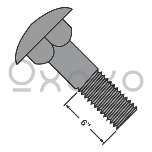 1/4-20X8  Carriage Bolt Galvanized Partially Threaded Under Sized Body