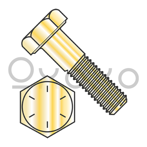 1-14X6 1/2  Fine Thread Hex Cap Screw Grade 8 Zinc Yellow