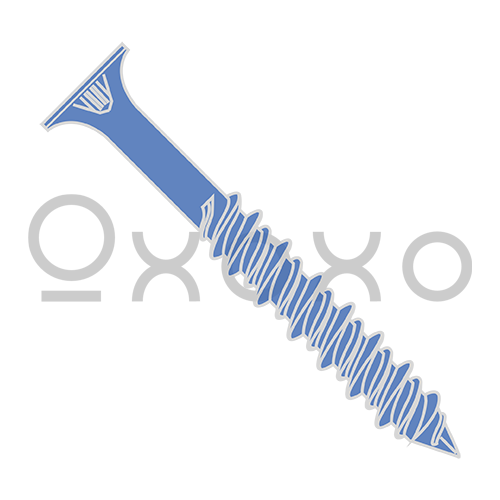 3/16X1 1/4  Phillips Flat Concrete Screw With Drill Bit Blue Perma Seal