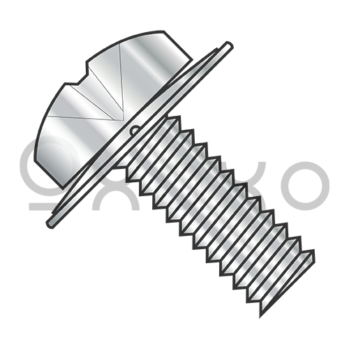 2-56X1/4  Phillips Pan Square Cone 410 Stainless Sems Fully Threaded 18-8 Stainless Steel