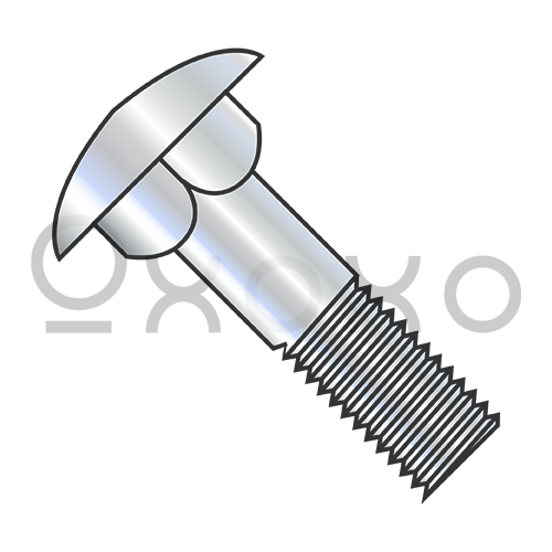 1/4-20X6 1/2  Carriage Bolt Partially Threaded 6" Thread Under Sized Body Zinc