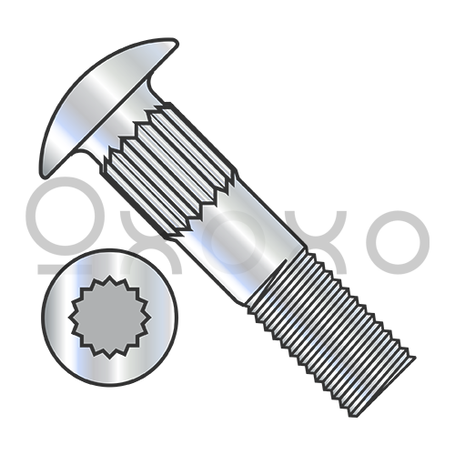 1/4-20X3  Ribbed Neck Carriage Bolt Partial Thread Zinc