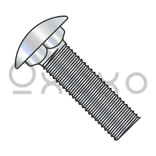 1/4-20X1/2  Carriage Bolt Short Neck Full Thread Zinc
