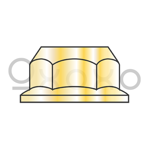 M10-1.5  Din 6923 Metric Class 10 Hex Flange Nut Non Serrated Zinc Yellow