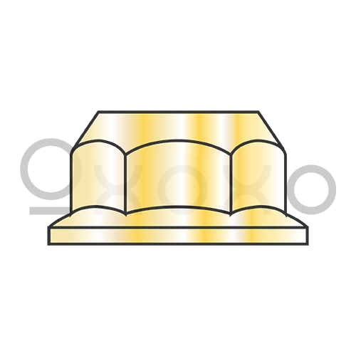 M10-1.5  Din 6923 Metric Class 8 Hex Flange Nut Non Serrated Zinc Yellow ROHS