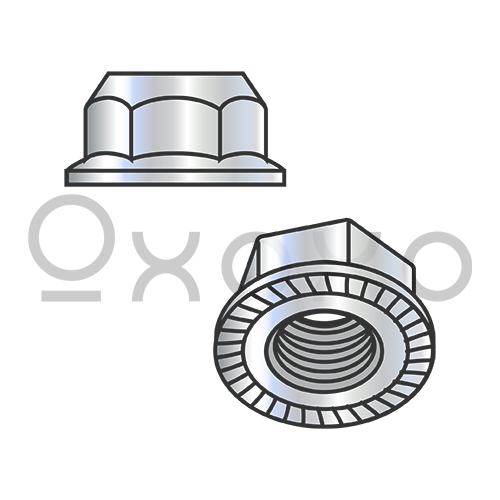 M10-1.5  Din 6923 Metric Class 10 Hex Flange Nut Serrated Zinc