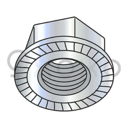 M10-1.50  Din 6923 Metric Class 8 Hex Flange Nut Serrated Zinc