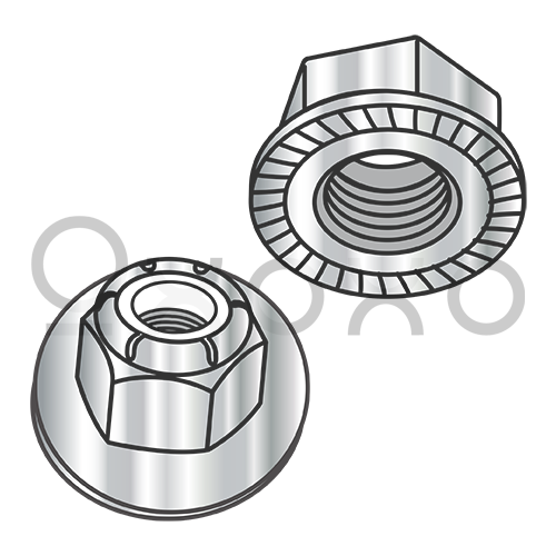 M6-1.0  Metric Din 6926 Hex Nylon Insert Flange Locknut Serrated A2 Stainless Steel