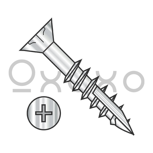 6-13X1 1/8  Phillips Flat Head w/Nibs Deep Thrd Wood Screw Type17 2/3 Thread Stainless Steel