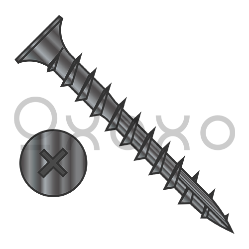 5-14X5/8  Phil Flat No Nibs Deep Thread Wood Screw Type 17 Full Thread Black Oxide