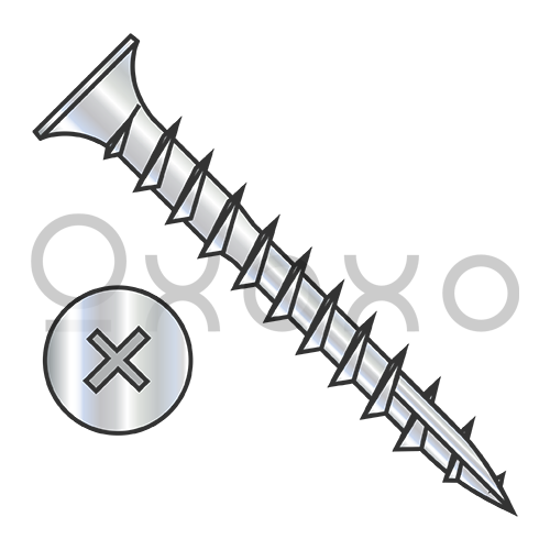 5-14X5/8  Phillips Flat No Nibs Deep Thread Screw Type 17 point Full Thread Zinc Bake