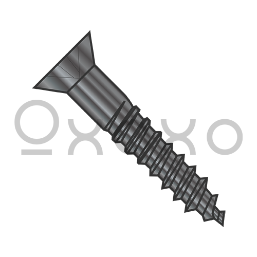 6-18X1/2  Phillips Flat Full Body 2/3 Thread Wood Screw Black Oxide and Oil
