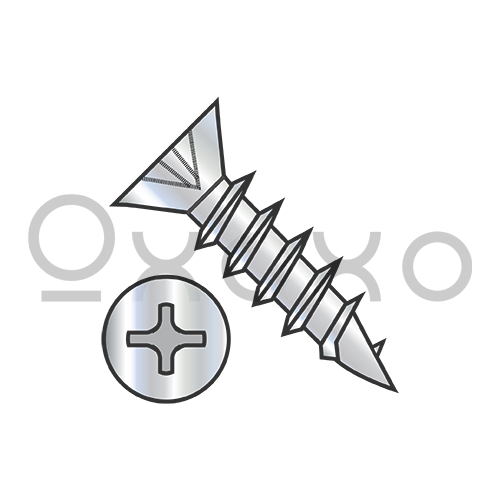 5X5/8  Phillips Flat Hinge Screw Coarse Thread Fully Threaded Steel Nickel Finish
