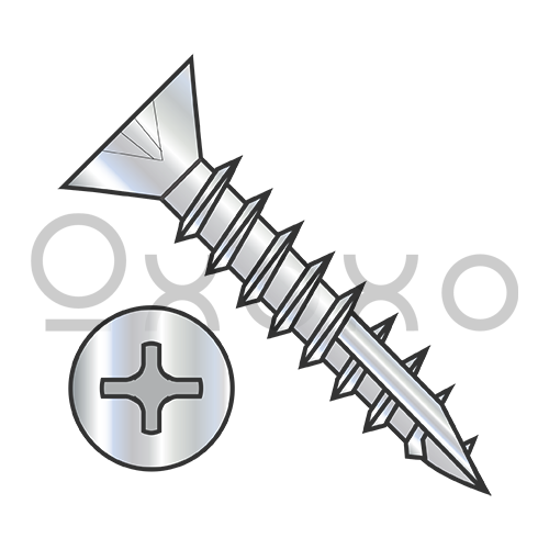6-13X5/8  Phil Flat .260-.279 OD no Nibs Deep Thread Wood Screw Type17 Full Thrd Nickel