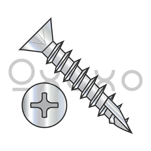 6-13X5/8  Phil Flat .260-.279 OD no Nibs Deep Thread Wood Screw Type17 Full Thrd Zinc Bake