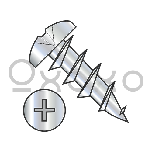 6-13X7/16  Phillips Low Profile Pan Head Deep Thread Wood Screw Full Thread Zinc Bake