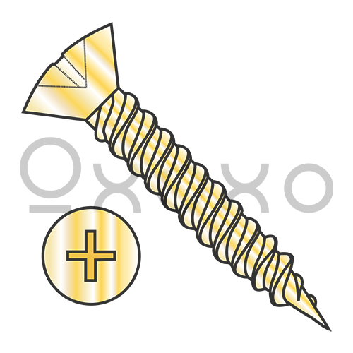 6-18X5/8  Phil Oval Hinge Screw Twinfast Fine Thread Full Thread Steel Bright Brass Finish