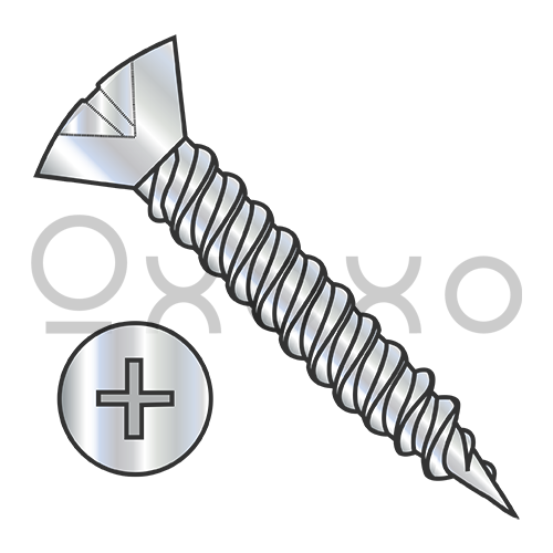 6-18X5/8  Phillips Oval Hinge Screw Twinfast Fine Thread Fully Threaded Zinc Bake