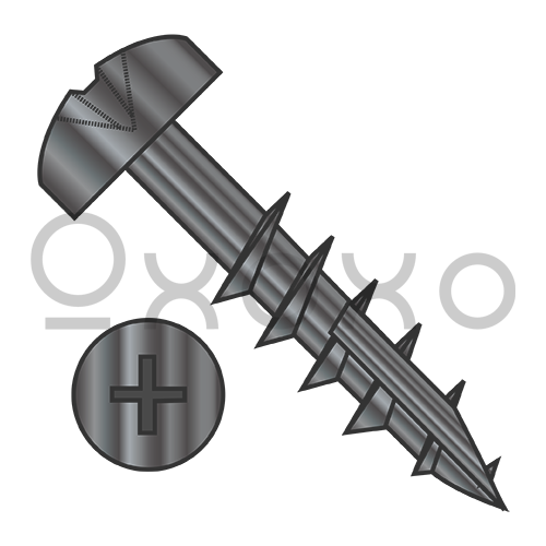 8-11X1 1/4  Phillips Pan Deep Thread Screw Type 17 point 2/3 Thread Black Oxide and Oil