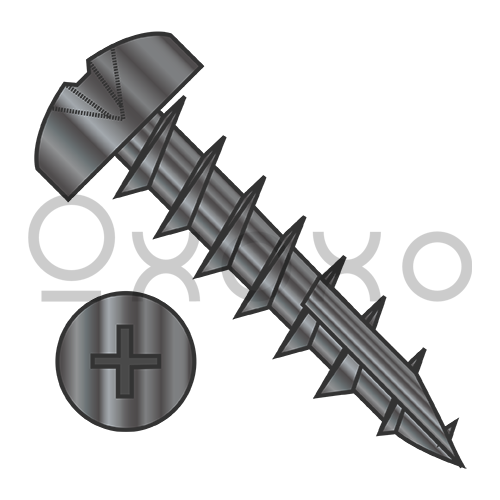 6-13X1/2  Phillips Pan Deep Thread Screw Type 17 point Full Thread Black Oxide and Oil