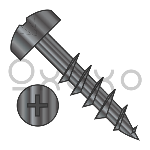 6-13X1 1/4  Phillips Pan Deep Thread Wood Screw 2/3 Thread Black Oxide and Oil