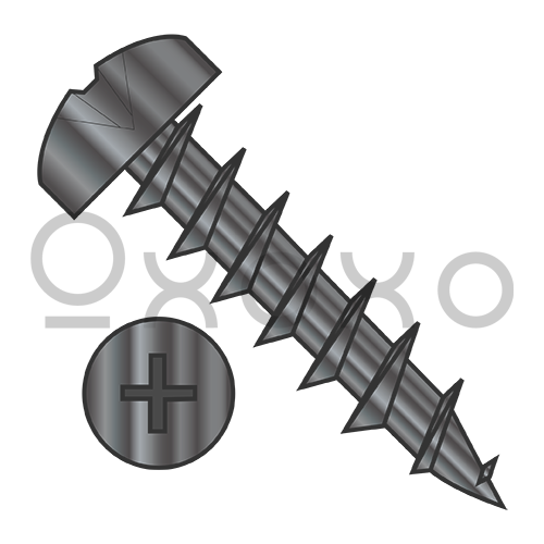 6-13X3/8  Phillips Pan Deep Thread Wood Screw Full Thread Black Oxide and Oil