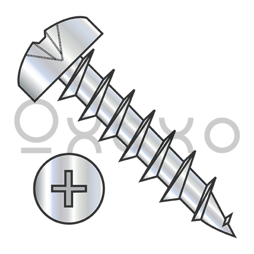 10X3/4  Phillips Pan Deep Thread Wood Screw Full Thread Steel Nickel Finish