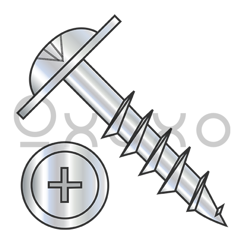 8-11X1 1/8  Phillips #10 Round Washer Head Deep Thread Wood Screw 2/3 Thread Zinc Bake