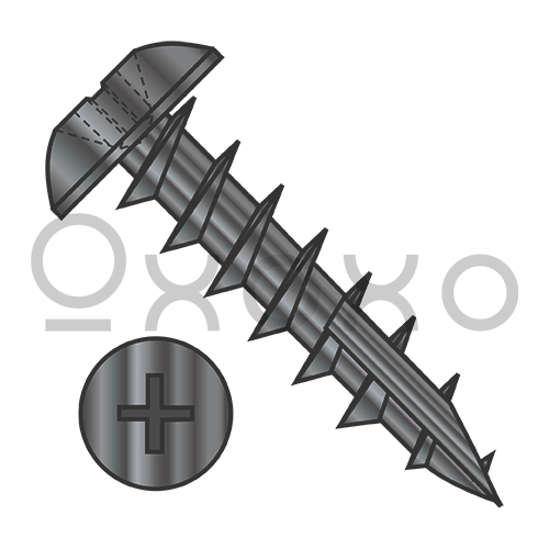 6-13X1/2  Phillips Truss Deep Thread Wood Screw Full Thread Type 17 point Black Oxide