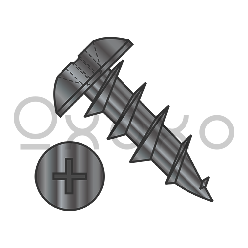 8-11X7/16  Phillips  #6 Truss Head Deep Thread Wood Screw Full Thread Black Oxide