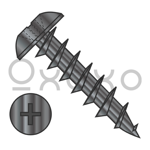 6-13X5/8  Phillips Truss Deep Thread Wood Screw Full Thread Black OxIde