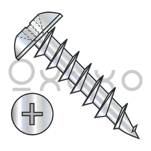 6-12X7/16  Phillips Truss Deep Thread Wood Screw Full Thread Zinc Bake